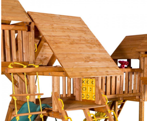 Игровая площадка Playgarden "Mega SkyFort" с двумя игровыми домиками и переходом Игровая площадка Playgarden "Mega SkyFort" с двумя игровыми домиками и переходом